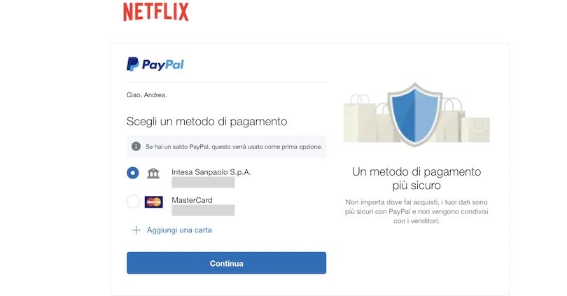 Abbonarsi a Netflix con PayPal