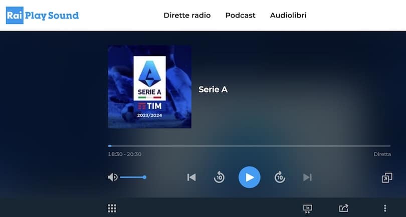 Radiocronaca Serie A su Rai Radio 1